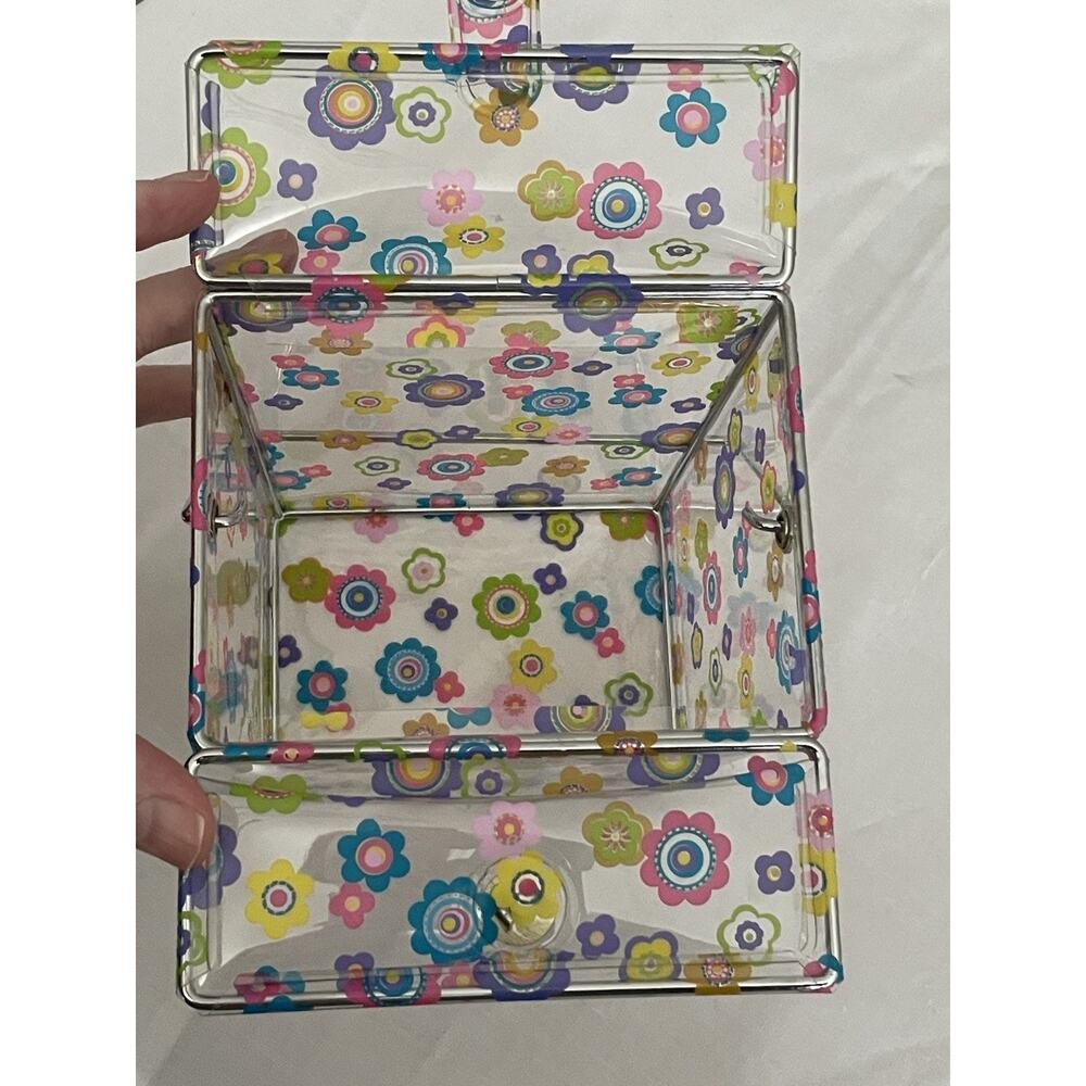 Caboodles Y2K Flower Power Takeout Box Purse Novelty Bag Acrylic Makeup Case - Picture 8 of 11